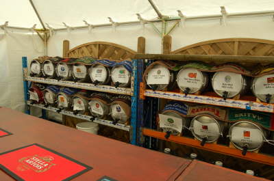 Line up of beers
