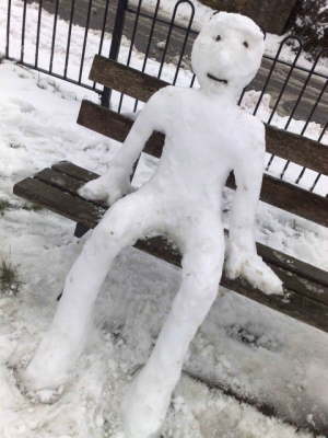 Snowman outside The Star